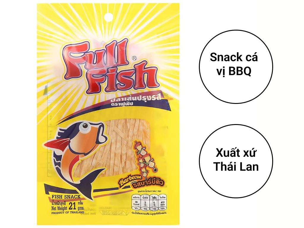 Snack cá Full Fish vị BBQ Thái Lan 21g