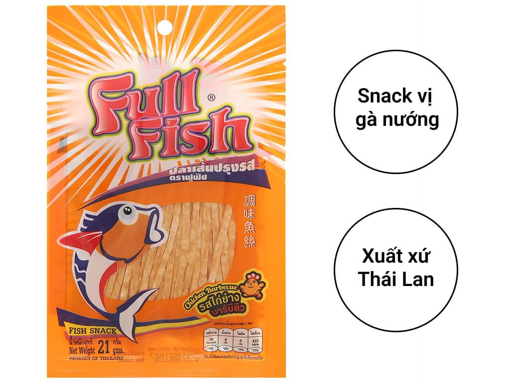 Snack cá Full Fish vị gà nướng Thái Lan 21g