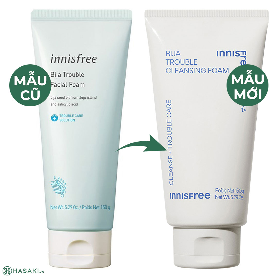 Sữa rửa mặt Innisfree Bija Trouble trị mụn 150ml Hàn Quốc