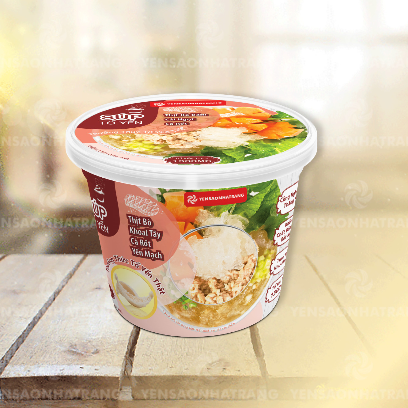 Súp tổ yến thịt bò, khoai tây, cà rốt, yến mạch Yến sao Nha Trang 20g
