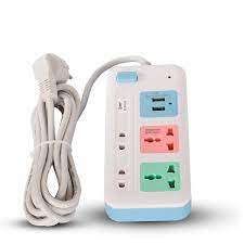 Ổ cắm nối dài an toàn có cổng sạc USB dây 3m 3 ổ cắm Comet Max 250V-2500W CES4223