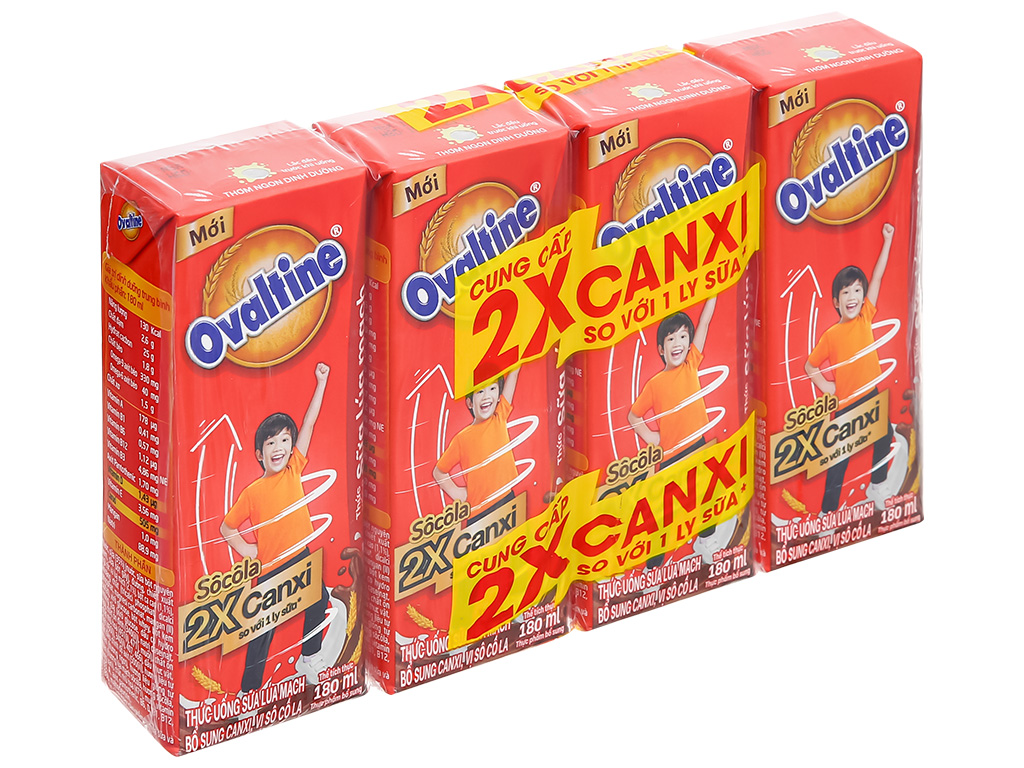 Sữa Ovaltine vị socola 2X canxi 180ml*48 hộp