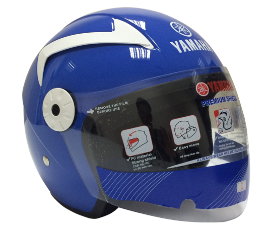 Mũ bảo hiểm chụp có kính Yamaha xanh dương