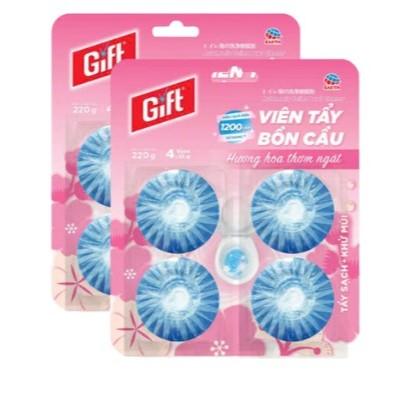 Viên tẩy bồn cầu Gift hương hoa thơm ngát 220g (4 viên x 55g)