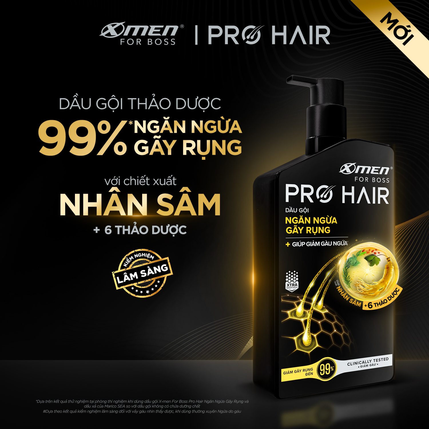 Dầu gội Xmen For Boss ngừa rụng tóc chiết xuất nhân sâm và 6 loại thảo dược 350g