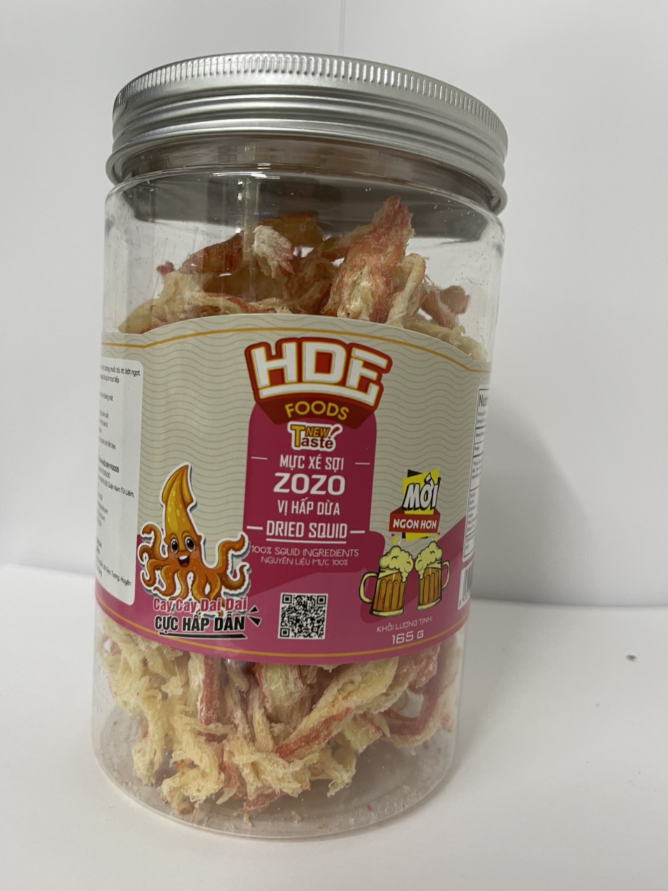 Mực xé sợi ZOZO HDF Foods hấp dừa 165g