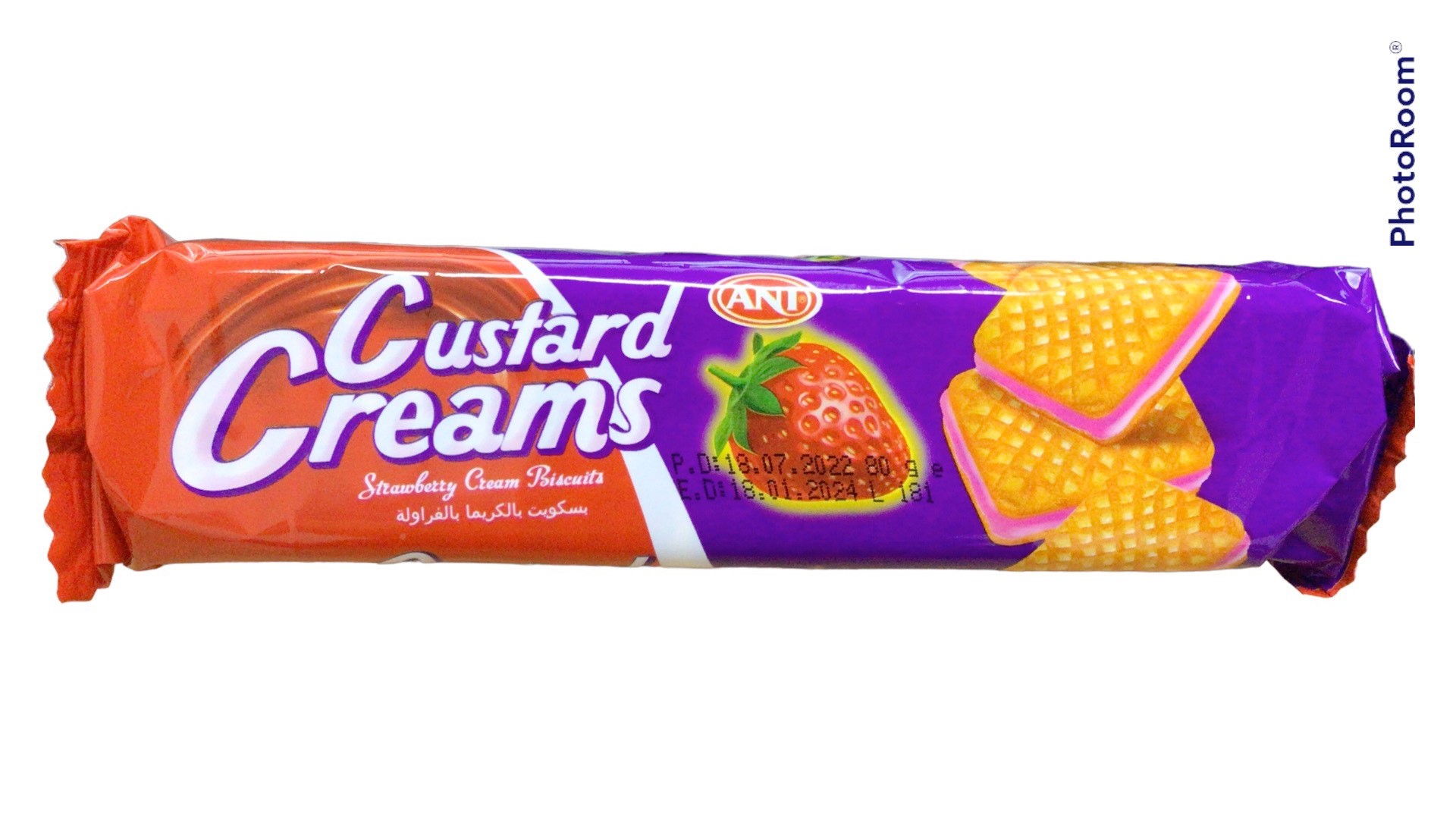 Bánh quy kẹp nhân kem trứng sữa vị dâu Custard Creams Thổ Nhĩ Kỳ 80g
