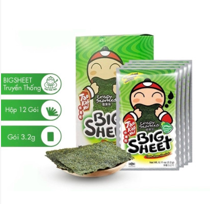 Snack rong biển Big Sheet sấy giòn vị truyền thống 38,4g Thái Lan