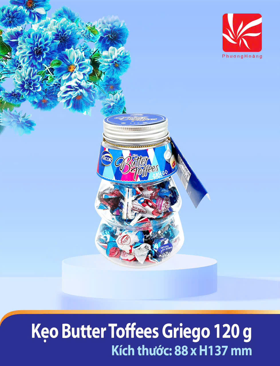 Kẹo bơ Butter Toffees nhân sữa chua hoa quả Mexico 120g