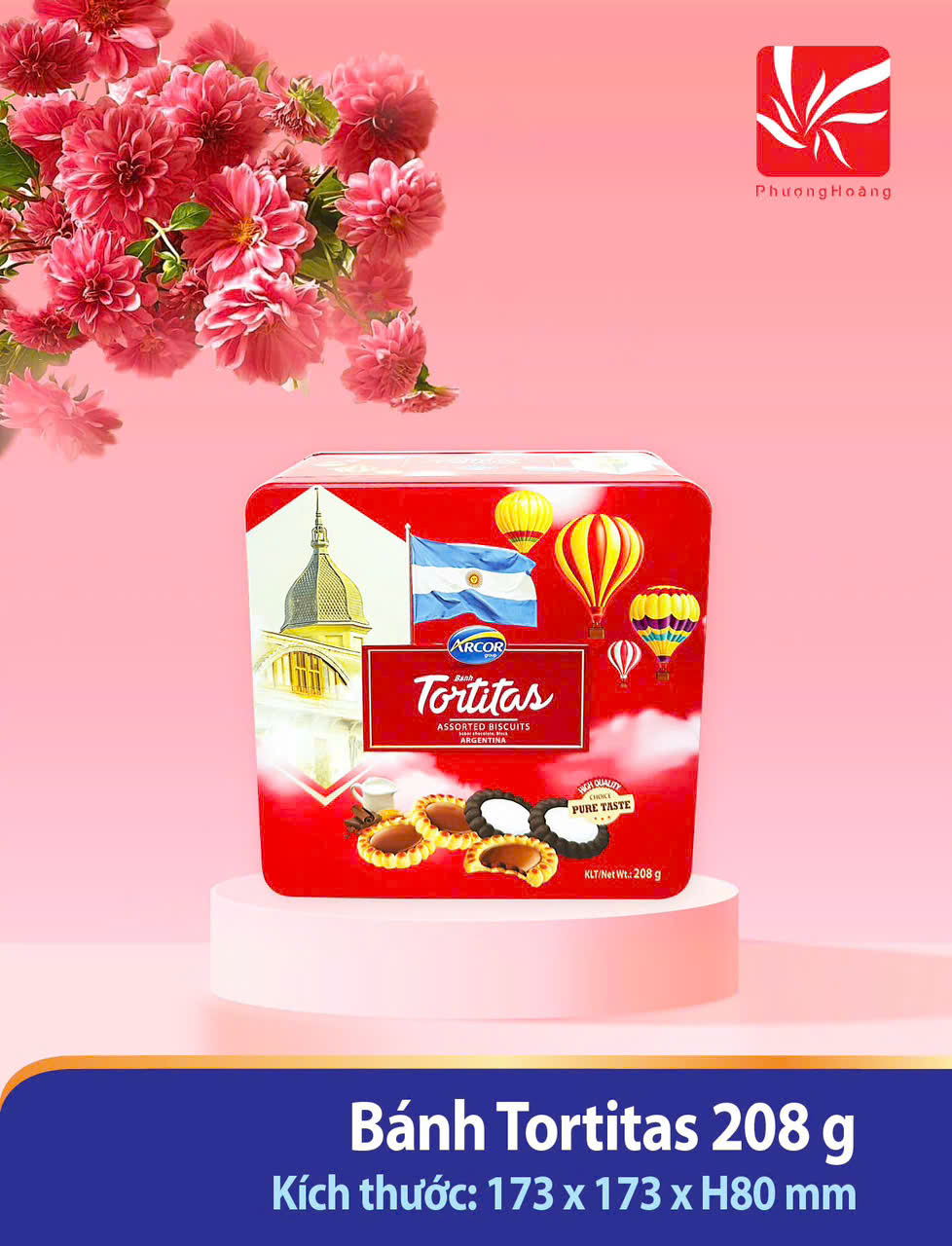 Bánh quy Tortitas Argenina hình khinh khí cầu 208g