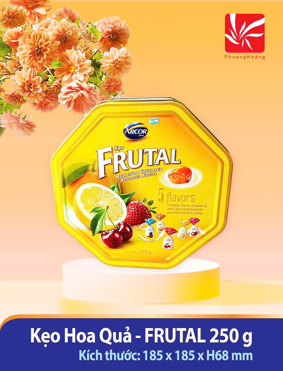Kẹo cứng Frutal hương hỗn hợp hoa quả Mexico 250g