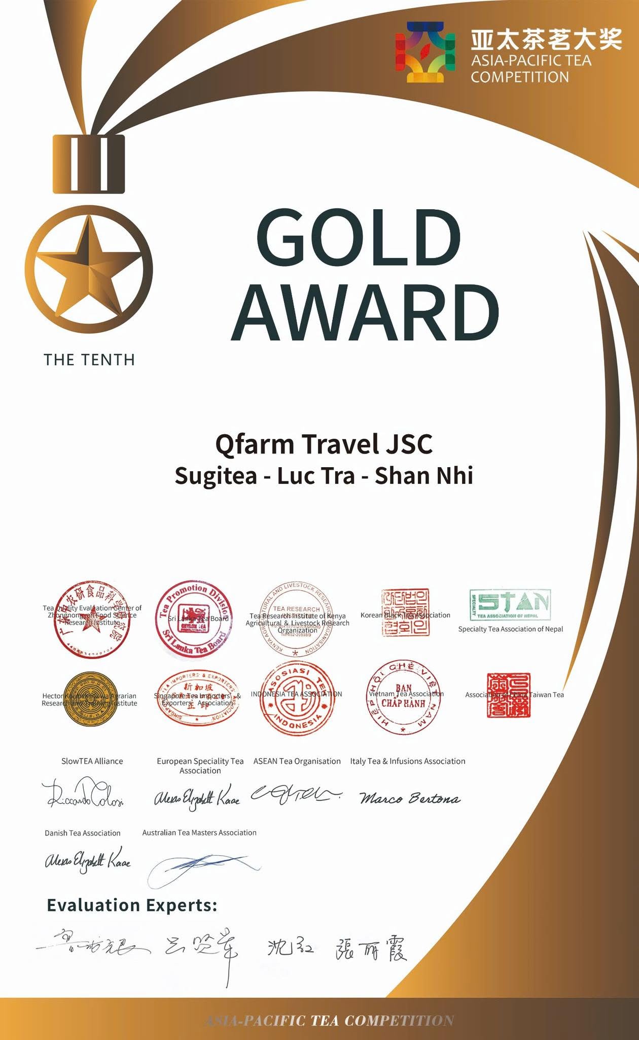 Giải Nhất Asia-Pacific Tea Competition