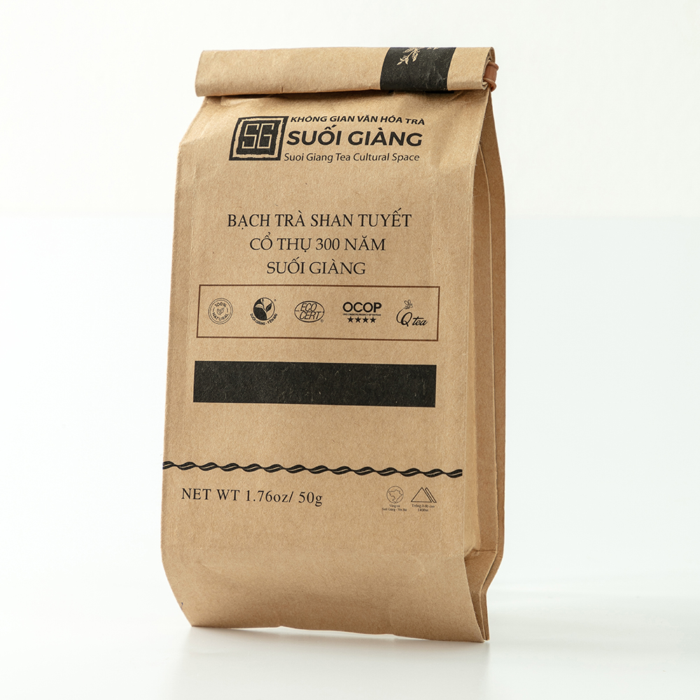 Bạch trà Shan Tuyết Cổ thụ Suối Giàng - Túi giấy 50g
