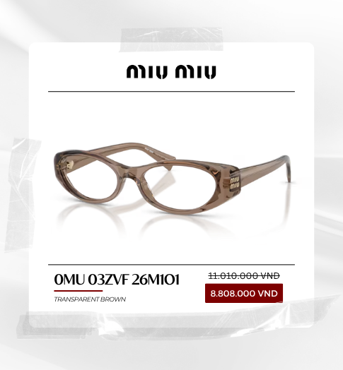 MIU MIU 0MU 03ZVF 26M1O1 TRANSPARENT BROWN - 55/18/140