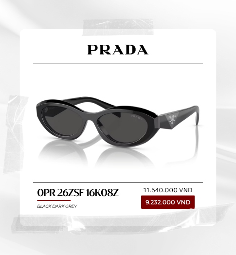 PRADA 0PR 26ZSF 16K08Z BLACK DARK GREY - 56/15/145