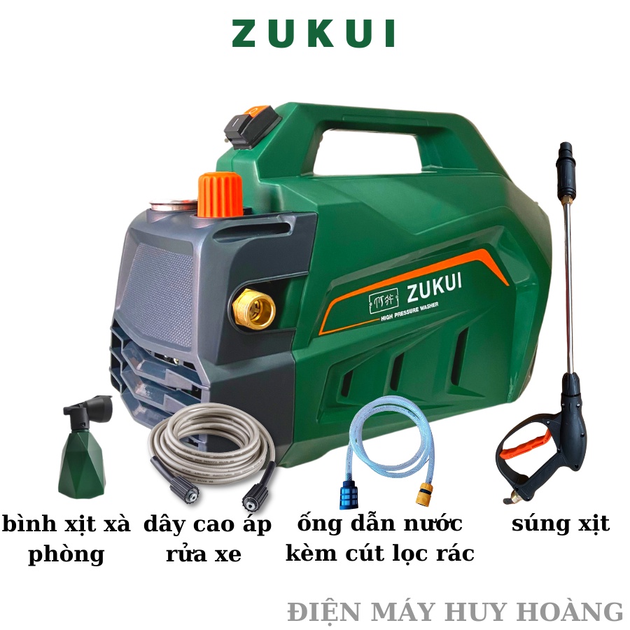 Máy rửa xe mini - Máy rửa xe cao áp chính hãng Zukui S8 công suất 3000W có chống giật - chống cháy