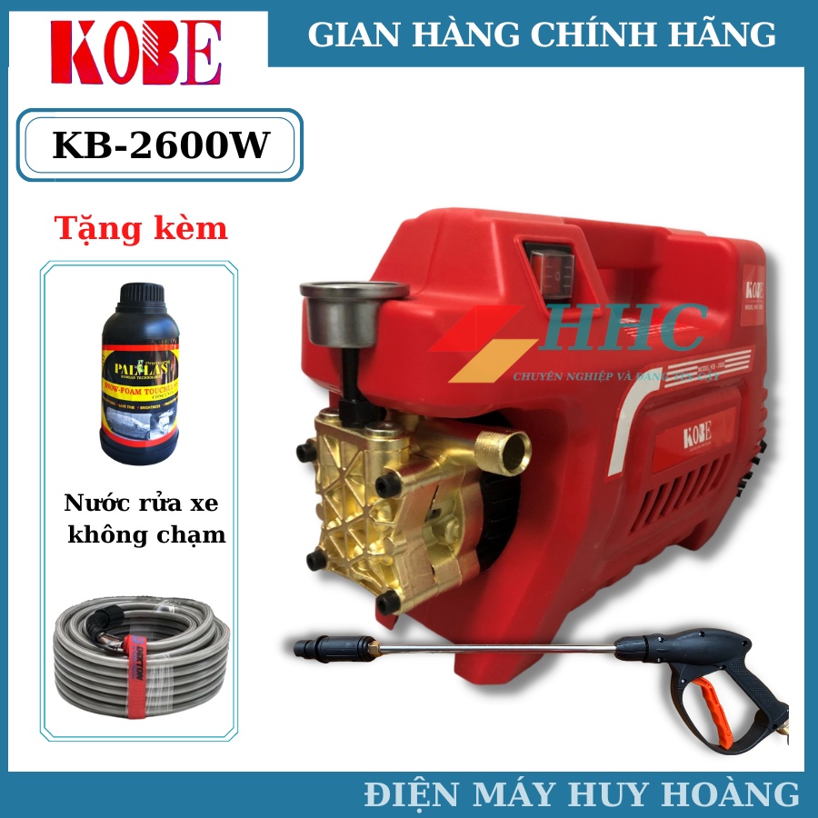 Máy rửa xe KOBE 2600W tự ngắt khi nhả cò, cam kết lõi đồng 100%, ĐỘNG CƠ SIÊU KHỎE - SIÊU BỀN