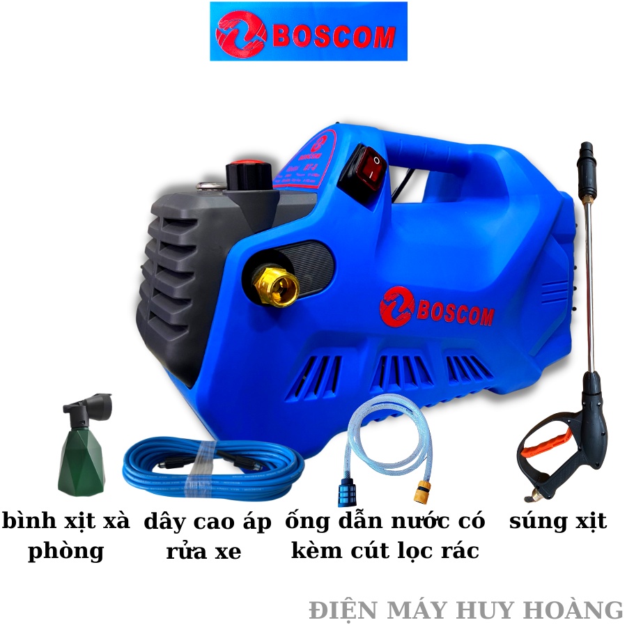 Máy Xịt Rửa Xe Chỉnh Áp Boscom BT8 - 3200W - Motor Từ Lõi Đồng 100%