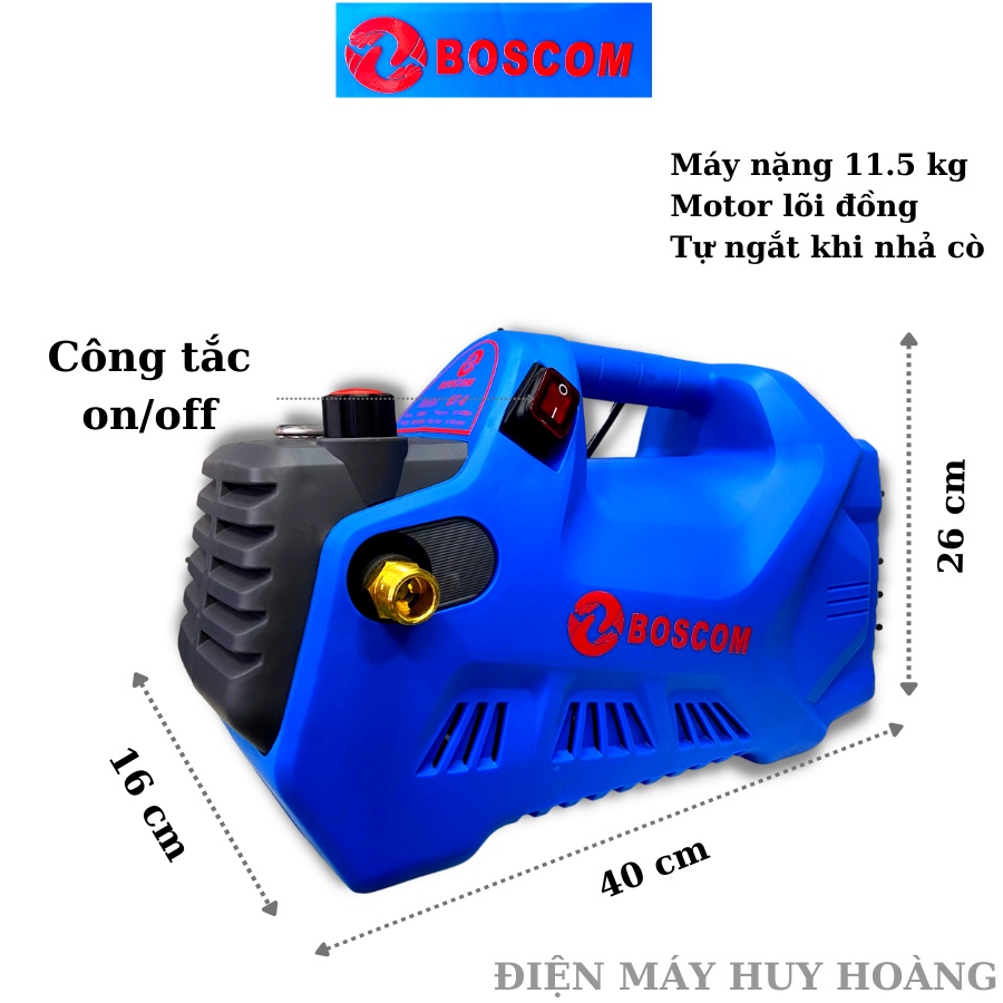 Máy Xịt Rửa Xe Chỉnh Áp Boscom BT8 - 3200W - Motor Từ Lõi Đồng 100%