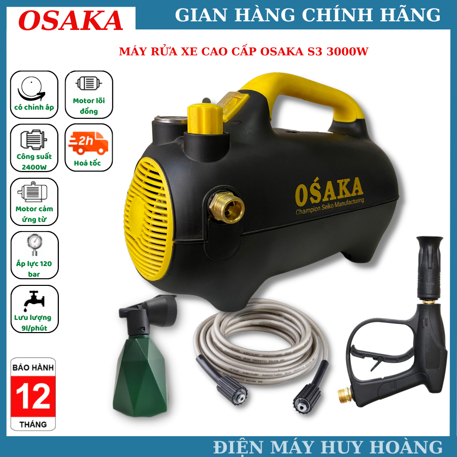 Máy Rửa Xe Chính Hãng OSAKA S3-Công Nghệ Nhật Bản Công Suất 200W
