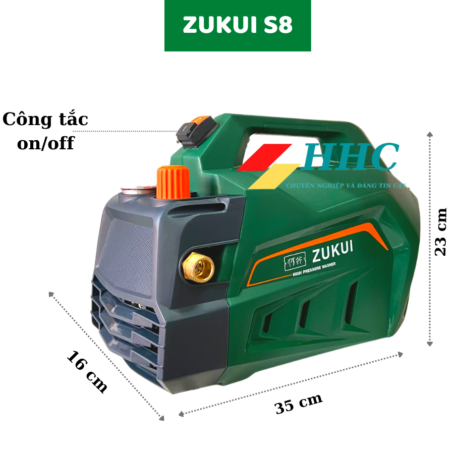Máy Rửa Xe ZUKUI S8-Công Suất 3000W-Có Chỉnh Áp