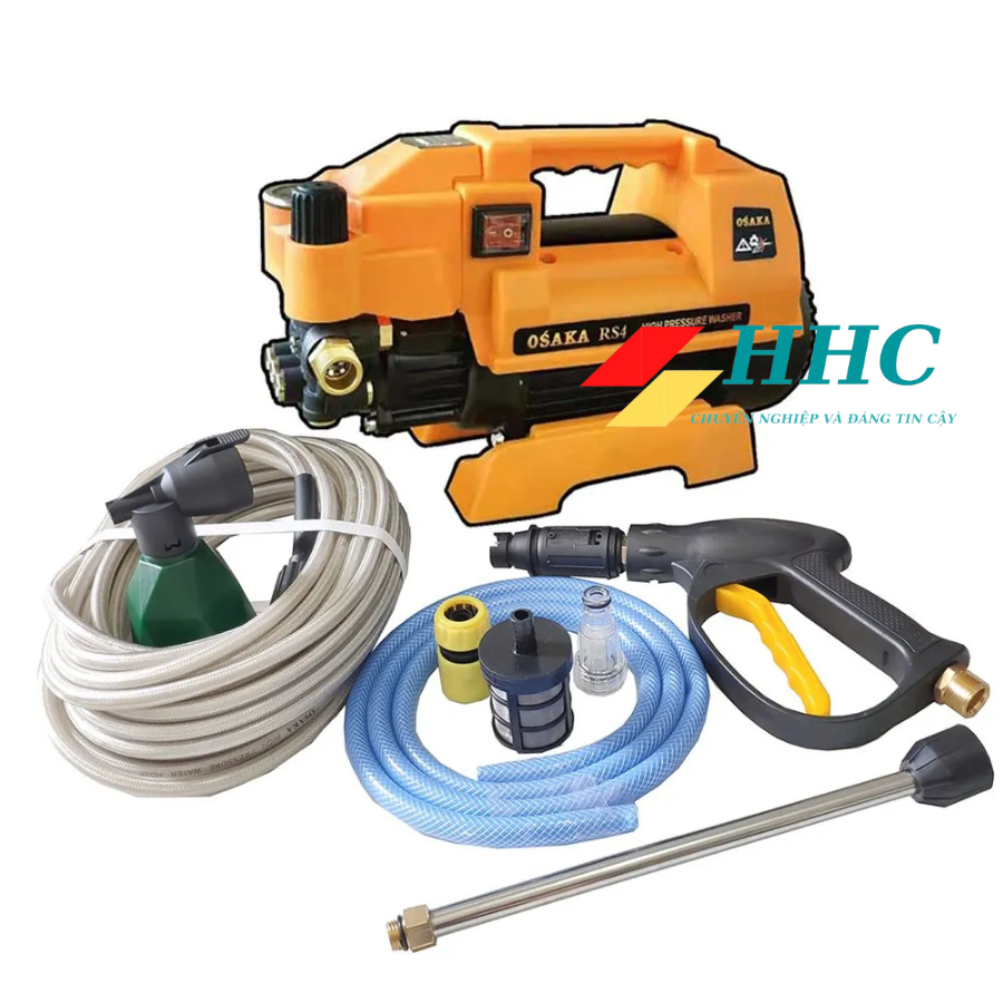 Máy xịt rửa xe cao áp Osaka RS1 - Màu cam - 2400W - Motor cảm ứng từ lõi đồng - Hàng chính hãng