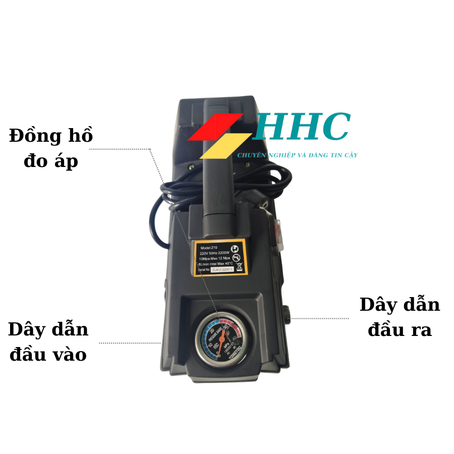 Máy xịt rửa xe có chỉnh áp Zukui Z10