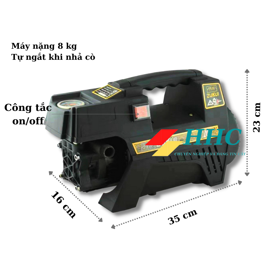 Máy xịt rửa xe có chỉnh áp Zukui Z10