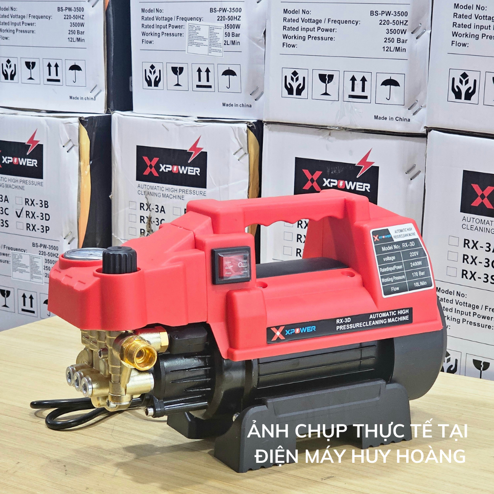 Máy rửa xe Xpower RX-3D chính hãng -Công suất 2400w tặng kèm dây xịt dài 15m