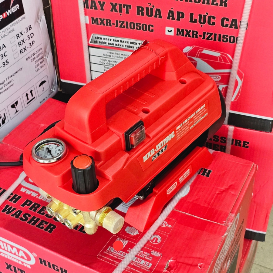 Máy rửa xe cao cấp Oshima Nhật Bản 2900w mô tơ cảm ứng từ lõi đồng nặng 10kg