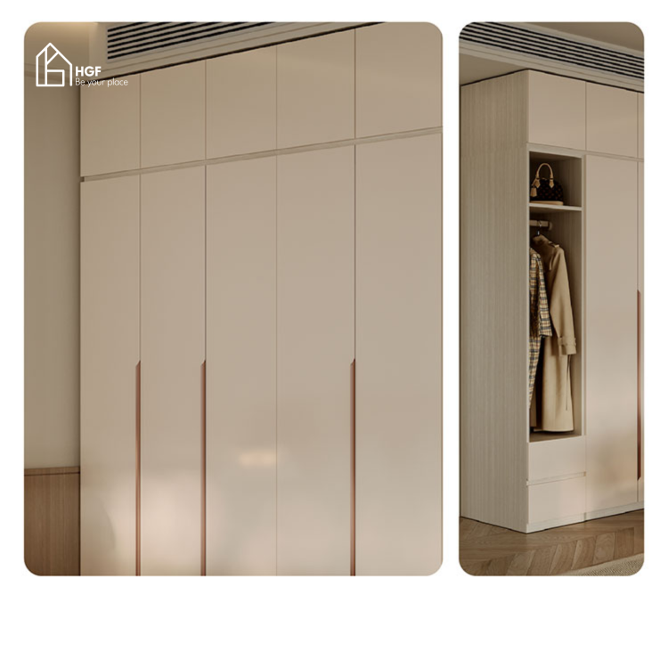 Tủ quần áo ALICE HGF hiện đại đa dạng lưu trữ, gỗ MDF, 200x55x250cm, TQA033