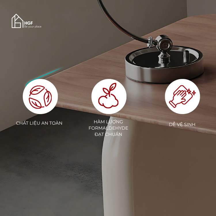 Bàn làm việc MYRNA HGF 3 hộc kéo, gỗ MDF phủ sơn 2K, 140x60x75cm, BLV014
