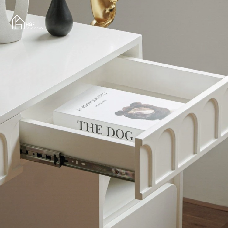 Bàn trang điểm đa năng LAYLA HGF 3 hộc kéo, gỗ MDF phủ sơn 2K, 120x40x75cm, BTD006