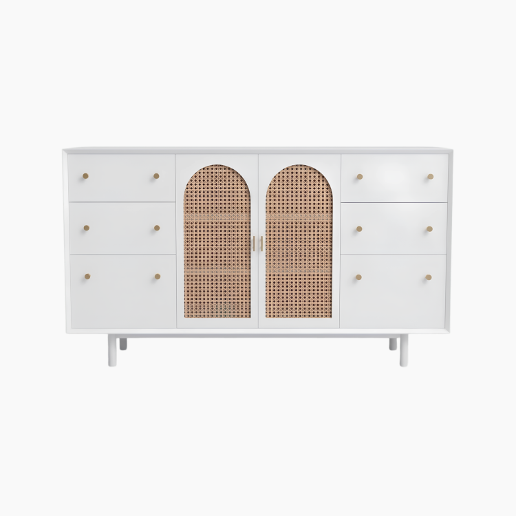 Tủ lưu trữ AUDRA HGF 2 cánh 6 hộc kéo, gỗ MDF phủ sơn 2K, 140x40x90cm, TLT097