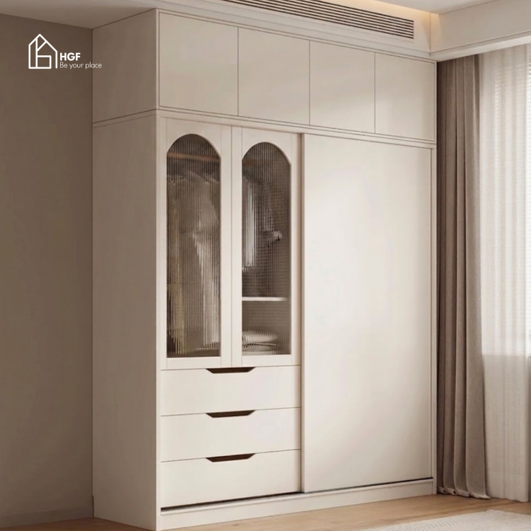 Tủ quần áo WEYS HGF đa dạng lưu trữ, gỗ MDF, 160x60x220cm, TQA035