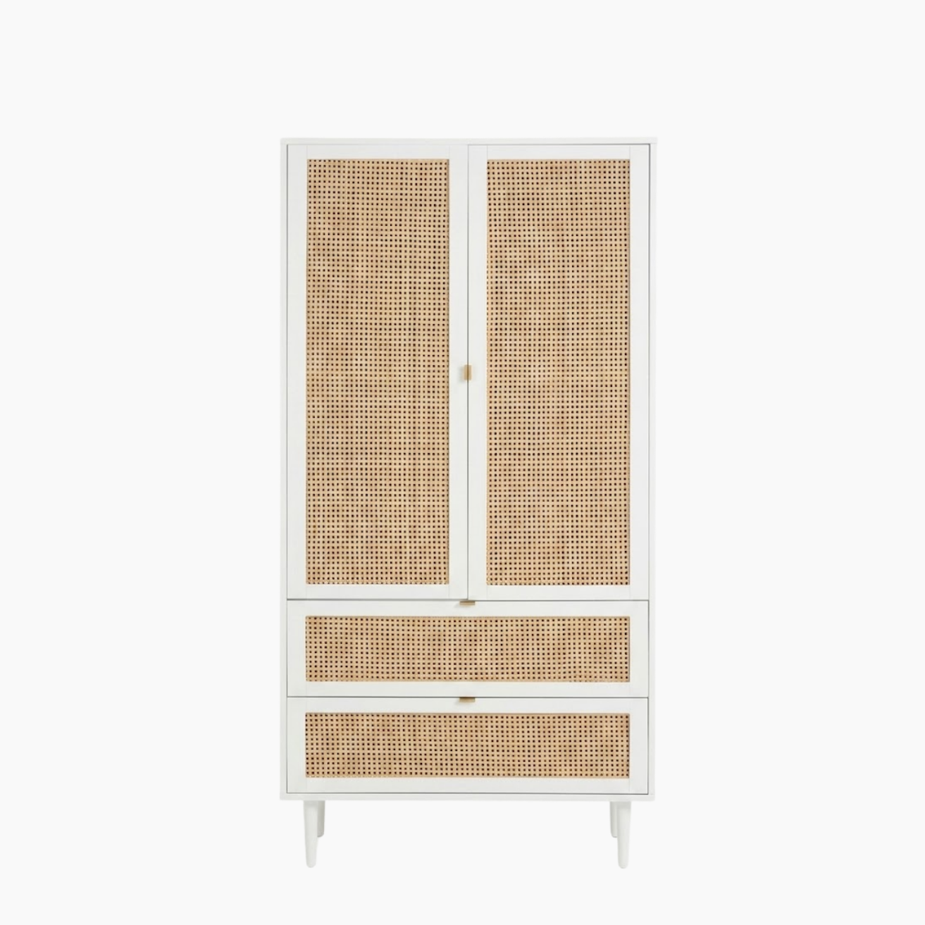Tủ quần áo GALON HGF phối lưới mây tre, gỗ MDF phủ sơn 2K, 100x55x200cm, TQA017