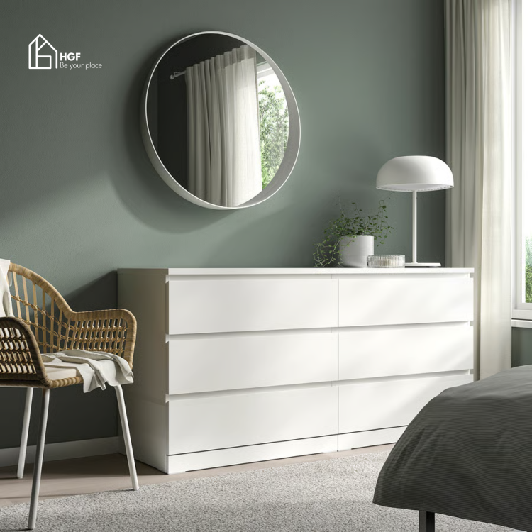 Tủ lưu trữ MAL HGF 6 hộc kéo, gỗ MDF, 120x40x80cm, TLT081