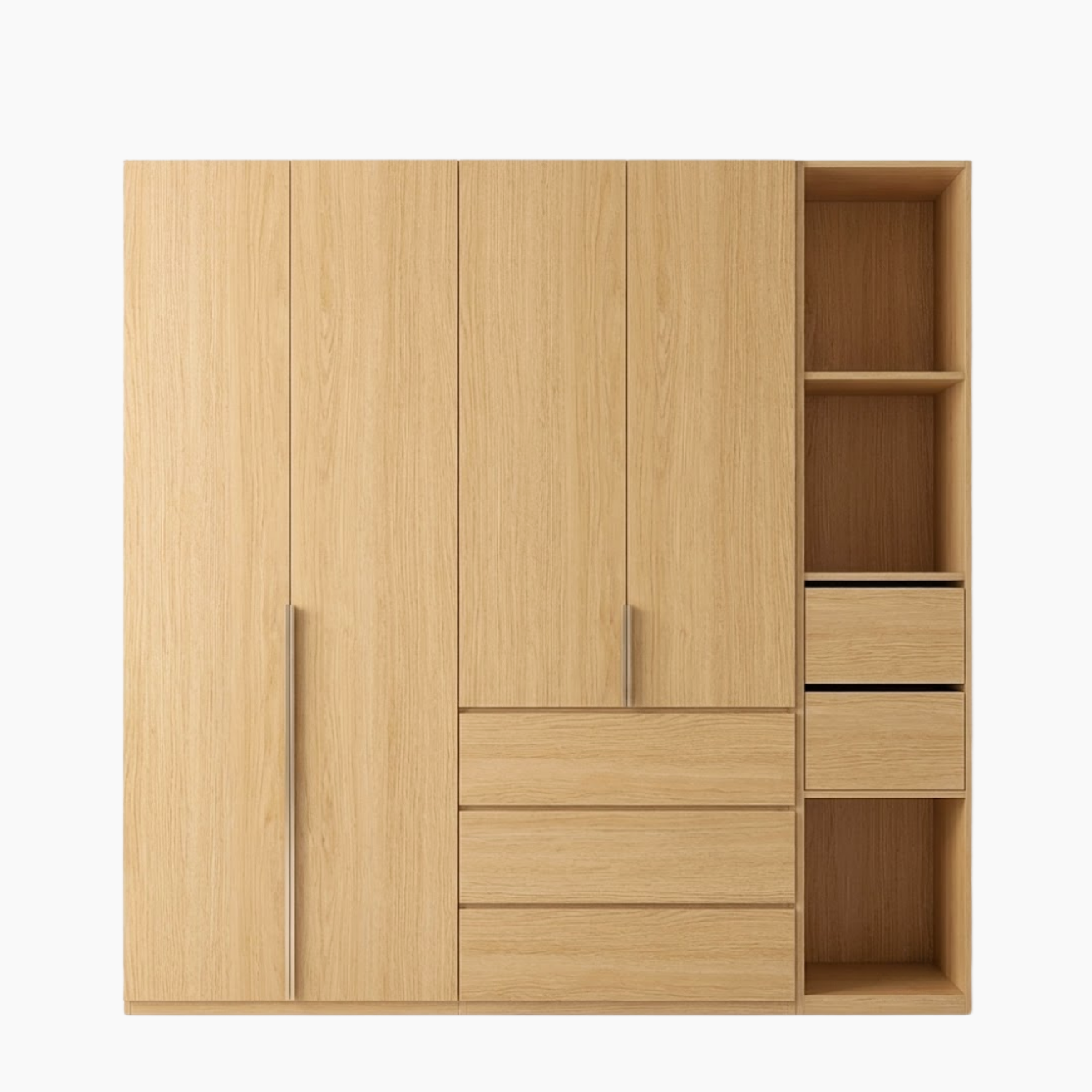 Tủ quần áo BRUNO HGF đa dạng lưu trữ, gỗ MDF, 240x60x200cm, TQA002