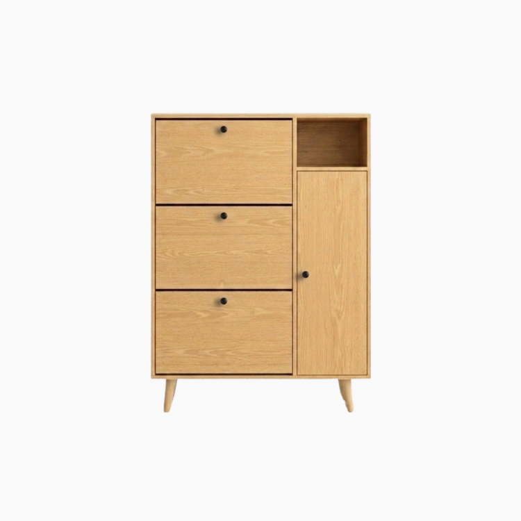 Tủ giày WEAN HGF 3 cánh lật, gỗ MDF, 90x30x120cm, TG008
