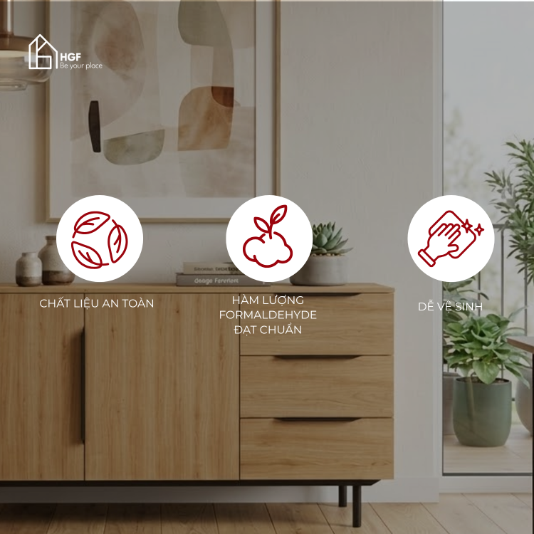 Tủ lưu trữ RIA HGF 2 cánh 3 hộc kéo, gỗ MDF, 150x40x70cm, TLT073