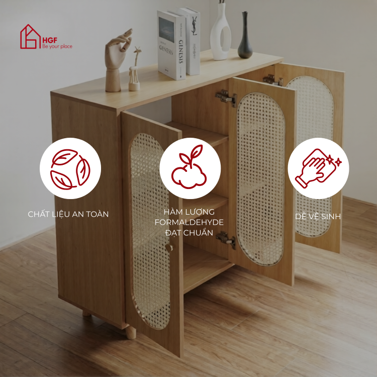 Tủ lưu trữ MECHAY HGF 3 cánh, gỗ MDF, 100x40x90cm, TLT001