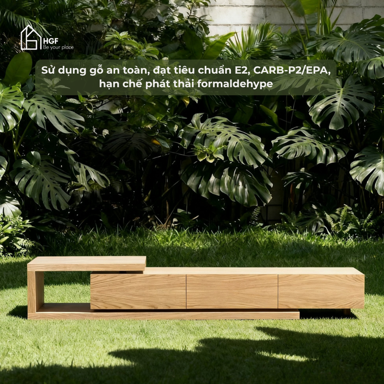 Tủ tivi Reed HGF 3 hộc kéo, gỗ MDF, 160x40x40cm, TTV018