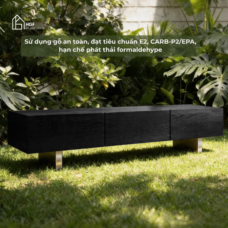 Tủ tivi phòng khách ELON HGF 3 ngăn kéo, gỗ MDF, 160/180/200/220x40x40cm, TTV011