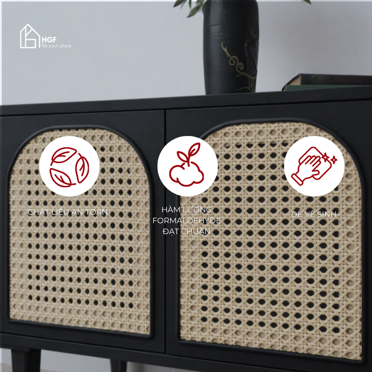 Tủ tivi GALON HGF 2 hộc kéo 4 cánh mở, gỗ MDF, 180x40x55cm, TTV024