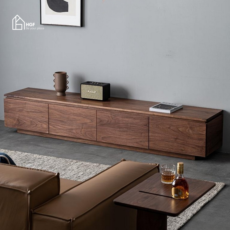 Tủ tivi DELILA HGF 4 ngăn kéo, gỗ MDF, 160/180/200/220x40x40cm, TTV003