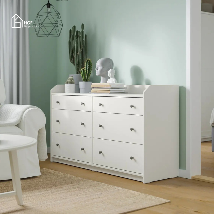 Tủ lưu trữ đa năng MEENA HGF 6 ngăn kéo, gỗ MDF, 120x40x80cm, TLT063