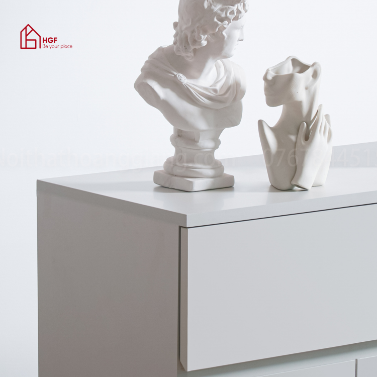 Tủ giày ALIEE HGF 4 cánh 2 hộc kéo, gỗ MDF, 120x35x120cm, TG001