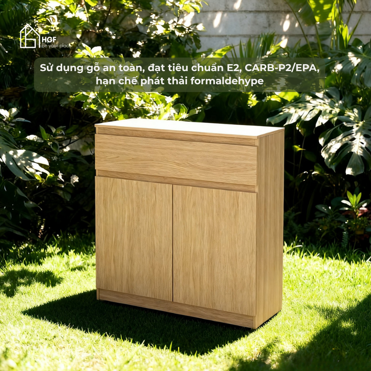 Tủ giày IMA HGF 2 cánh 1 hộc kéo, gỗ MDF, 80x40x100cm, TG004