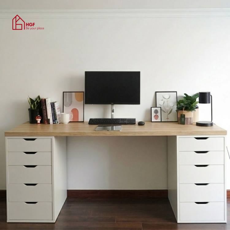 Bàn làm việc đa năng ARDEN HGF 10 ngăn kéo, gỗ MDF, 160/180x60x75cm, BLV001