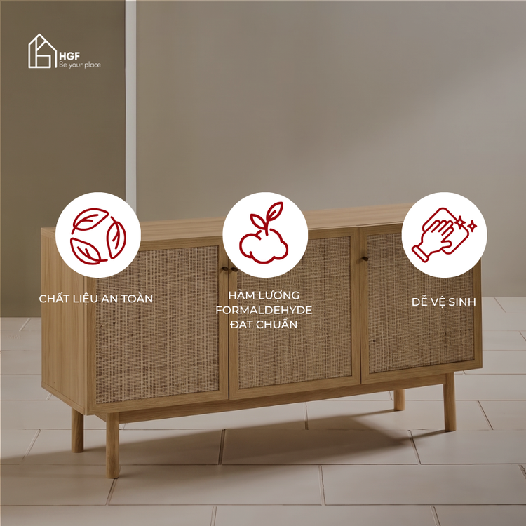 Tủ lưu trữ MEY HGF 3 cánh, gỗ MDF, 140x40x70cm, TLT016